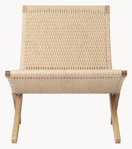 Fotel rozkładany z plecionym siedziskiem i oparciem MG501 Cuba