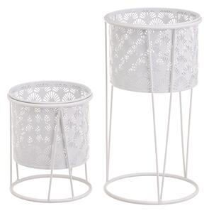 Metalowe kwietniki 2 szt. ø 22 cm (wysokość 40 cm) – Casa Selección