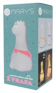 Lampka nocna dla dzieci bezprzewodowa RGBW biała żyrafa LED 1W Mary's