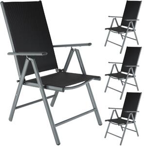 Tectake 401634 4 x krzesło ogrodowe składane - antracyt