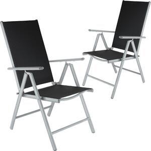 Tectake 401631 2 x krzesło ogrodowe składane - srebrny
