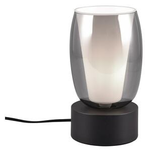 Lampa stołowa w czarno-srebrnym kolorze ze szklanym kloszem (wysokość 24 cm) Barret – Trio Select