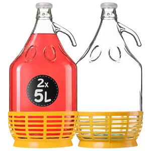 Gąsior Balon na wino z korkiem 5L, 2 szt