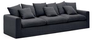 Antracytowa lniana sofa 340 cm Nora – Kave Home