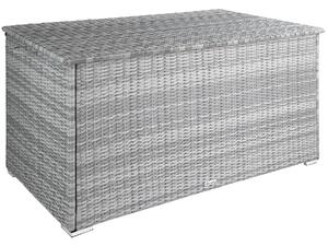 Tectake 404248 skrzynia ogrodowa, pojemnik oslo z aluminiową ramą 145x82,5x79,5cm - jasnoszary