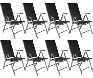 Tectake 404367 8 x krzesło ogrodowe składane - czarne/antracyt