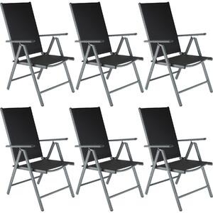 Tectake 404366 6 x krzesło ogrodowe składane - czarne/antracyt