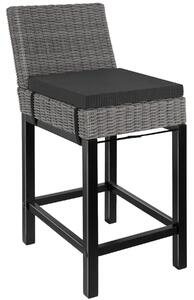 Tectake 404800 rattanowe krzesło barowe latina - szary