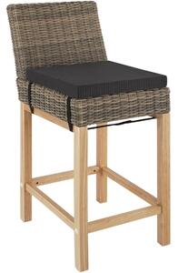 Tectake 404801 rattanowe krzesło barowe latina - naturalny