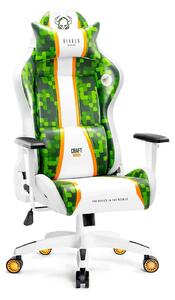 Fotel gamingowy Diablo X-One 2.0 King Size: Craft Edition, biało-zielony, duży fotel
