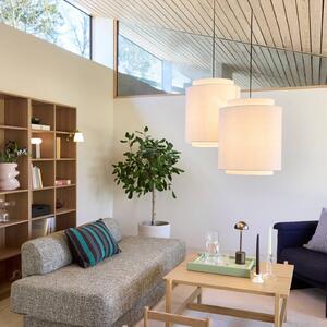 Hübsch Lampa wisząca Sable, możliwość ściemniania, kremowy / amber, salon / jadalnia, tkanina / materiał / jedwab, design