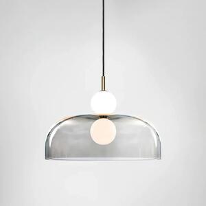 Twiny Glass- duża lampa wisząca do sypialni LED, szklany klosz średnica 30cm domodes