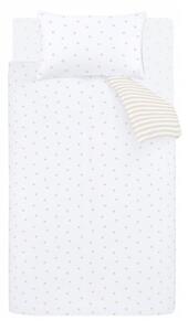 Biało-beżowa bawełniana pościel dziecięca jednoosobowa 135x200 cm Mini Star & Stripes – Bianca