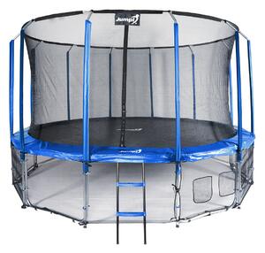 Trampolina Ogrodowa Jumpi 487cm/16FT Maxy Comfort Niebieska Z Wewnętrzną Siatką