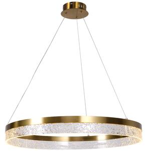 Hielo - lampa wisząca 60 cm okrągły kryształowy ring glamour złoty