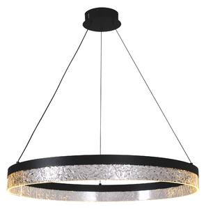 Hielo - lampa wisząca 60 cm okrągły ring kryształowy glamour czarny