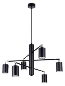 Czarna metalowa lampa wisząca Virta – Sollux