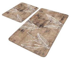 Brązowe aksamitne dywaniki łazienkowe zestaw 2 szt. 60x100 cm – Mila Home