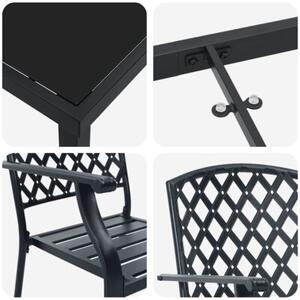 Zestaw Mebli Ogrodowych Komplet Jadalniany 5-Częściowy Antracytowy Metal Na Taras Balkon Ogród