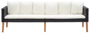 Zestaw Mebli Ogrodowych Komplet Wypoczynkowy Z Poduszkami 4-Częściowy Czarny Rattan Na Taras Balkon Ogród