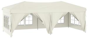 Składany namiot imprezowy ze ściankami, kremowy, 3x6 m