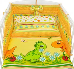 Pościel Bawełniana Do łóżeczka Kolorowa W Dinozaury - Dino - 120x90