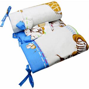 Bawełniana Pościel Do łóżeczka Dziecięcego - Zebra Balonik Niebieski - 120x90