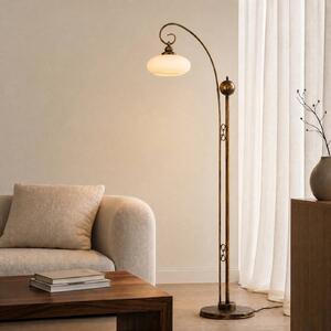 Lampa stojąca Bolero Jupiter, kremowy / amber, salon / jadalnia, metal, antyczny