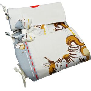 Bawełniana Pościel Do łóżeczka Dziecięcego - Zebra Balonik Szary - 120x90
