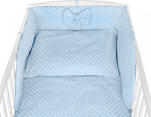 Bawełniana Pościel Do łóżeczka Dziecięcego - Błękitny W Białe Kropki - 120x90