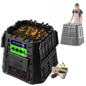 Kompostownik ogrodowy Boko 480L, czarny