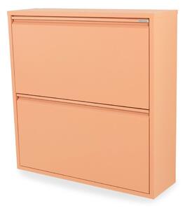 Łososiowa metalowa uchylna szafka na buty 75x77,5x22,5 cm Billy – Spinder Design