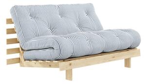 Biała/jasnoniebieska rozkładana sofa 140 cm Roots - Karup Design