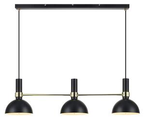 Czarna potrójna lampa wisząca Markslöjd Larry Black Gold