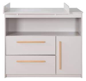 Jasnoszara komoda dziecięca z przewijakiem 107x98x75 cm Lea – Roba