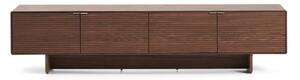 Ciemnobrązowa szafka pod TV w dekorze orzecha 200x46x40 cm Norlen – Kave Home