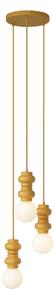 Retro Lampa wisząca musztardowożółta z matowym szkłem 3-punktowa - Fedde Oswietlenie wewnetrzne