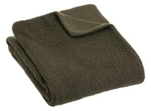 Zielony koc z materiału sherpa 130x160 cm Sherpa Bouclé – Casa Selección