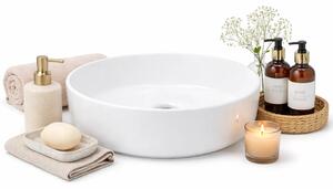 Biała Okrągła Umywalka Ceramiczna Na Blat K6-M41