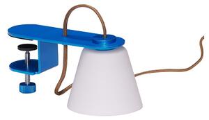 Niebieska lampa stołowa ze szklanym kloszem (wysokość 23 cm) Lure – Hübsch