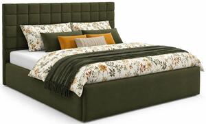 Nowoczesne zielone łóżko tapicerowane 3 rozmiary E9-S49