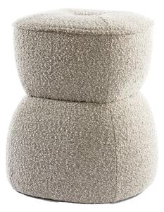 Beżowy puf z materiału bouclé Leyla – Light & Living