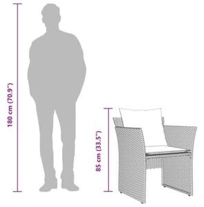 Zestaw Mebli Ogrodowych Komplet Wypoczynkowy Z Poduszkami Brązowy Rattan Na Taras Balkon Ogród
