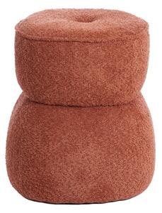 Pomarańczowy puf z materiału bouclé Leyla – Light & Living