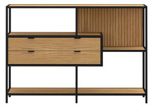 Czarny regał w dekorze dębu 114x78x35 cm Seaford – Actona