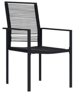 Krzesła ogrodowe, 4 szt., rattan pvc, czarne