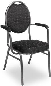 Metalowe krzesło bankietowe tapicerowane z podłokietnikami - Pogos 6X