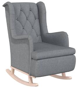Jasnoszary pikowany fotel bujany F7-W30