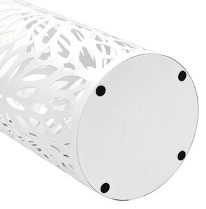 Biały ażurowy metalowy stojak na parasole - Kaspo