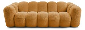 Musztardowa sofa z materiału bouclé 232 cm Hippolyte – Bobochic Paris